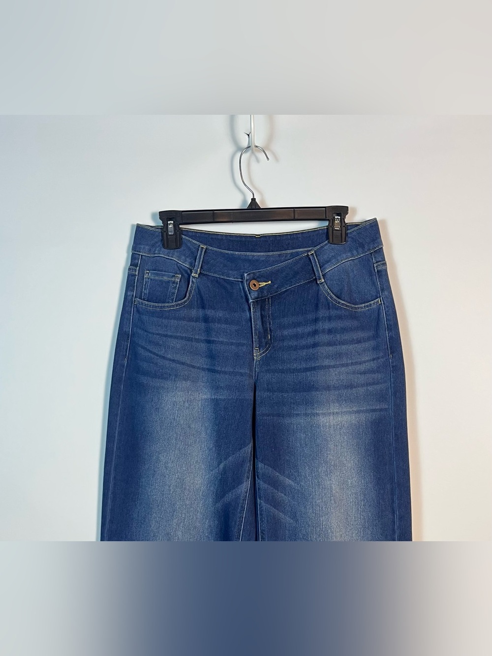 Halara Flex Asymmetric Wide Leg Washed Casual Jeans Size Small Inseam 30” - Picture 3 of 6